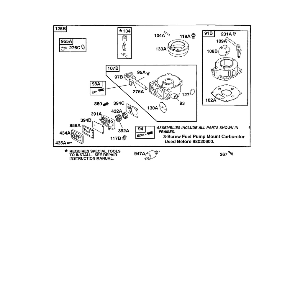 Carburetor (Iii) Diagram and Parts List for 422700TO422799  Briggs and Stratton Engine